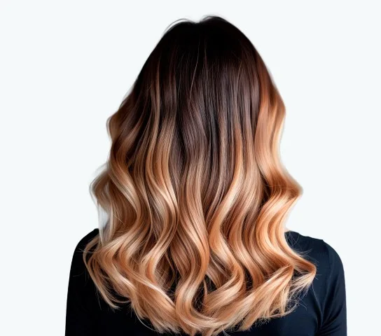 WOMAN FROM THE BACK WITH BALAYAGE OMBRE HAIR DYE TECHNIQUE, FEAT coiffeur-coloriste-clermont-ferrand-mylaa-evans
