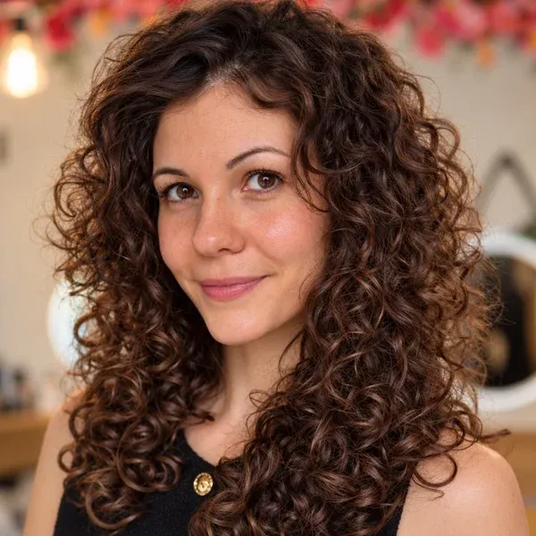 MYLAA EVANS – SALON DE COIFFURE À CLERMONT-FERRAND ET COURNON 1 MYLAAEVANS Balayage blond et cheveux bouclés coiffés au salon Mylaa Evans