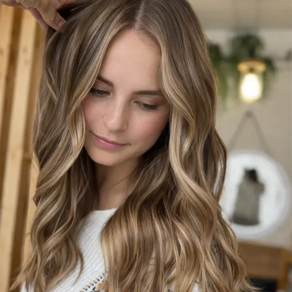 Balayage blond aux reflets fondus