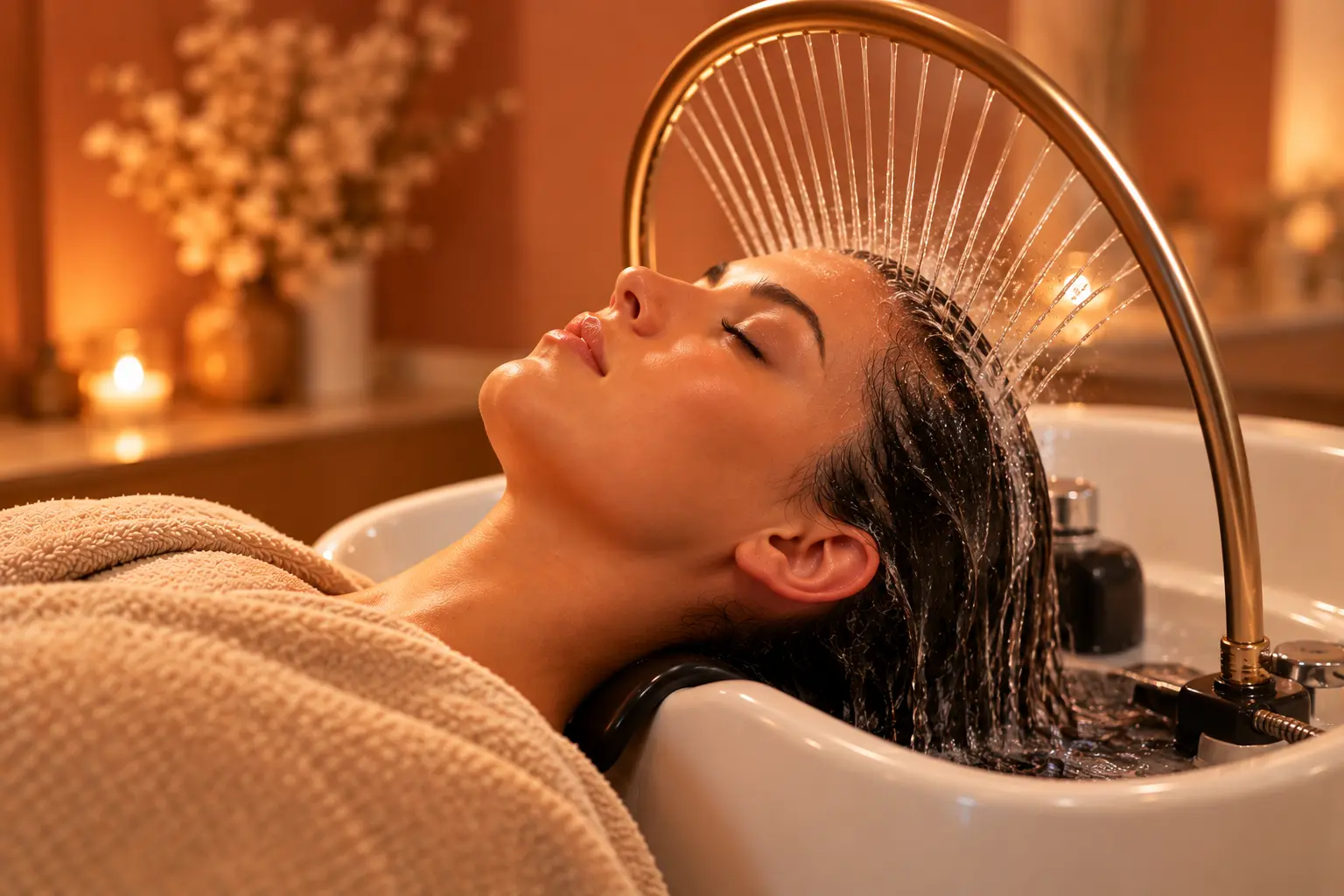 Rituel Head Spa sous l'arceau à eau