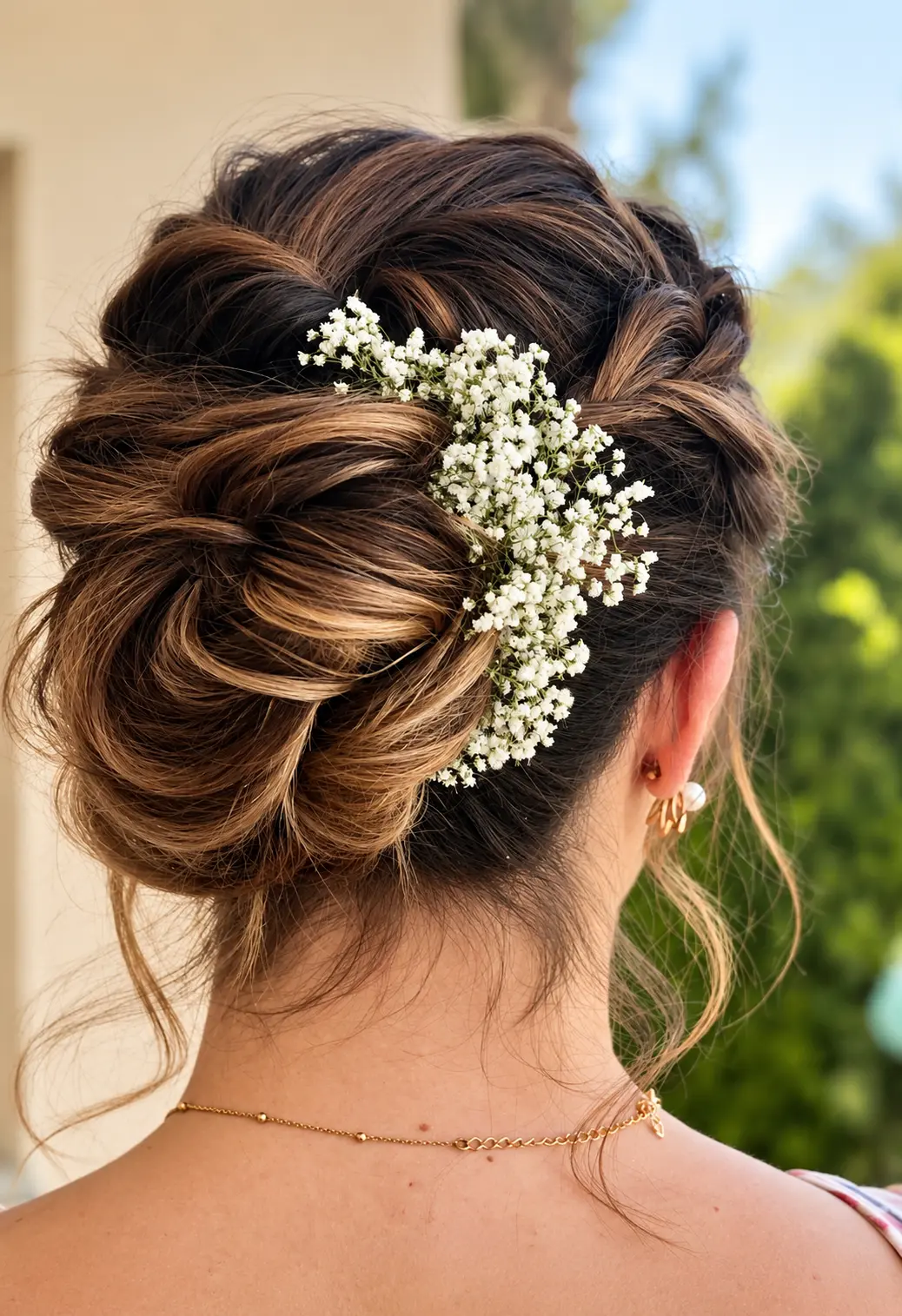 NOTRE HISTOIRE 8 MYLAAEVANS Coiffure de mariée bohème : chignon flou et gypsophile